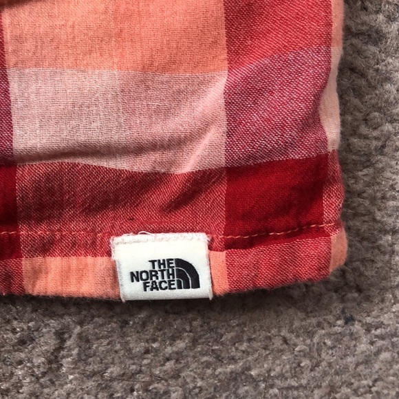 The North Face summer plaid camping outdoor blouse Womens M 100% organic cotton - Picture 8 of 9